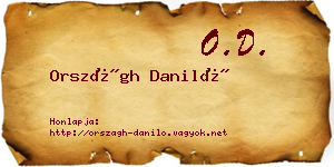 Országh Daniló névjegykártya